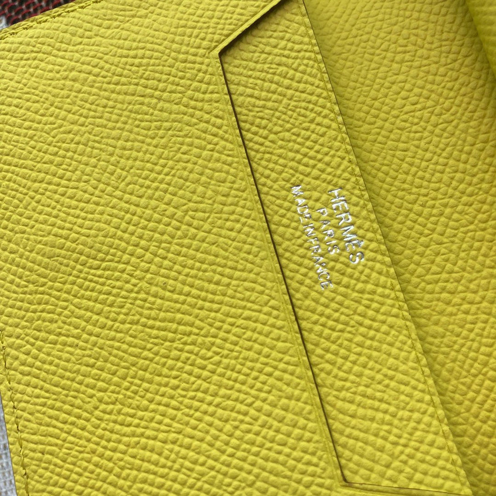 BEARN COMPACT WALLET 12 IN SUNSHINE YELLOW EPSOM LEATHER