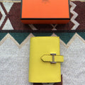BEARN COMPACT WALLET 12 IN SUNSHINE YELLOW EPSOM LEATHER