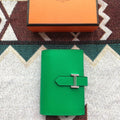 BEARN COMPACT WALLET 12 IN EMERALD GREEN EPSOM LEATHER