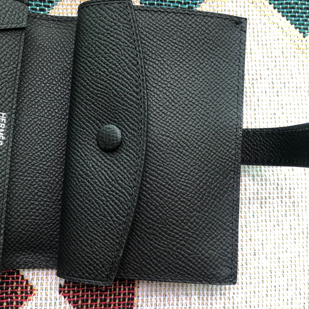 BEARN COMPACT WALLET 12 IN BLACK EPSOM LEATHER