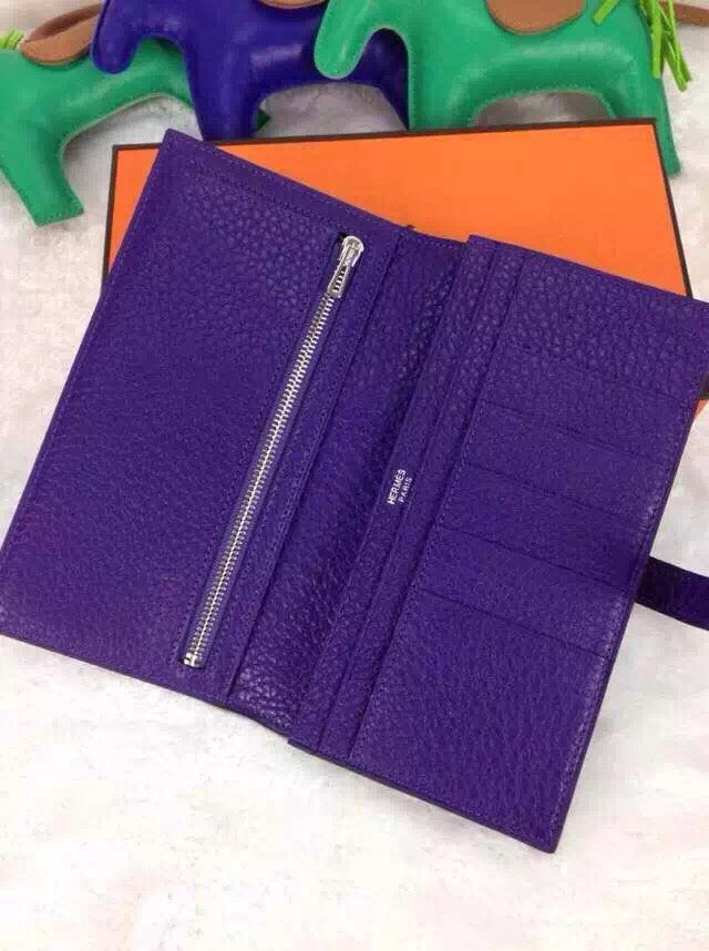 HM BEARN WALLET 17.5 PURPLE TOGO SILVER HARDWARE