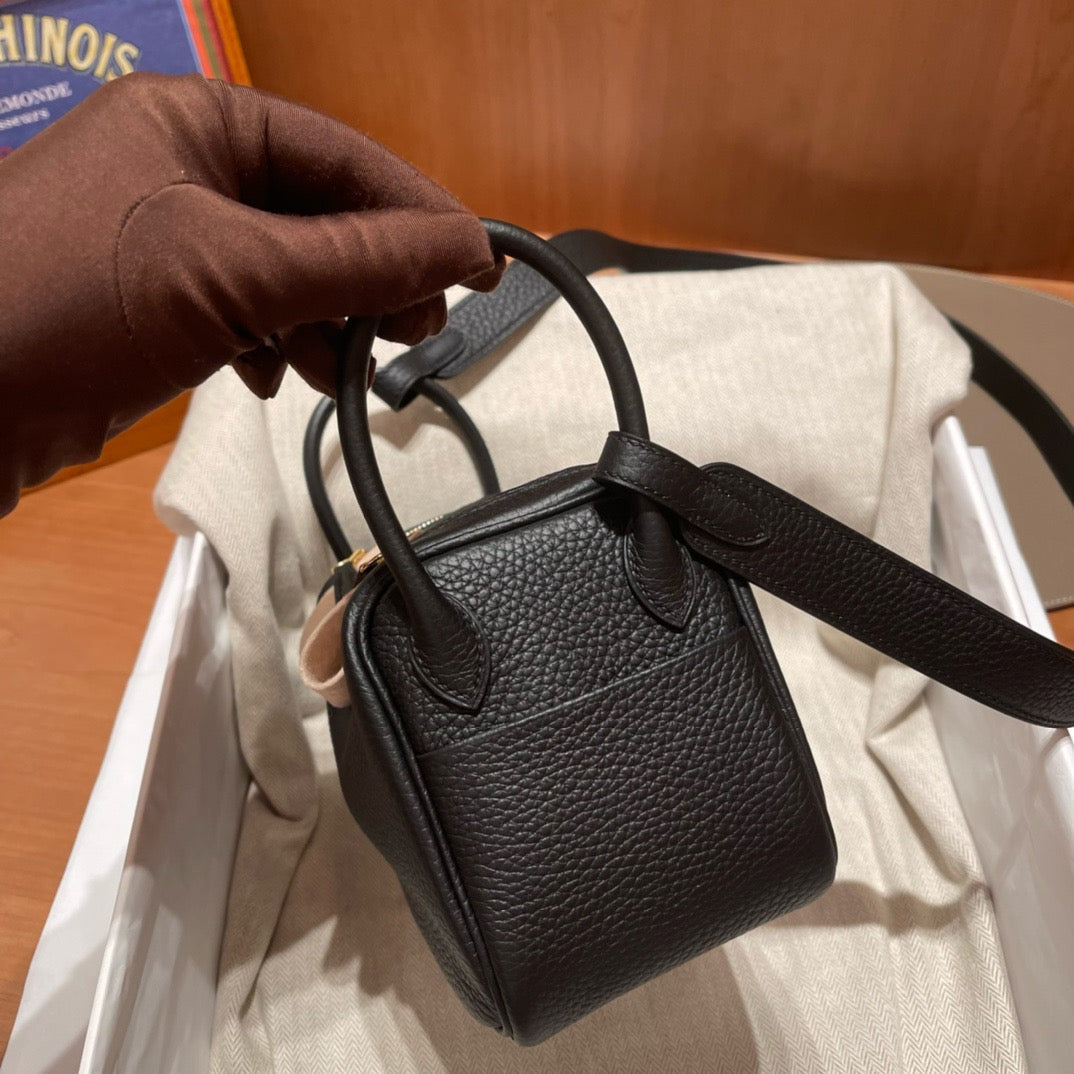 HERM Mini Lindy, 19cm, Noir, TC Skin