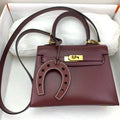 KELLY MINI 20 BAG IN WINE RED SMOOTH CALFSKIN WITH GOLD HARDWARE
