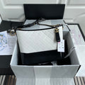 CC GABRIELLE MEDIUM 28 HOBO BAG IN BLACK MIX WHITE CALFSKIN