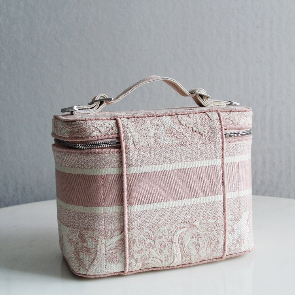 VANITY CROSSBODY CASE IN PEACH PINK MONOGRAM OBLIQUE JACQUARD