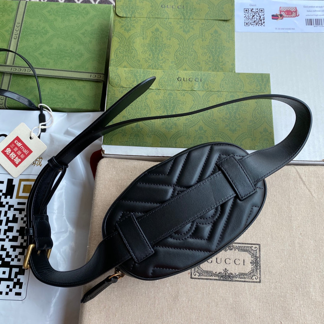 MARMONT BELT BAG 18 IN BLACK CALFSKIN