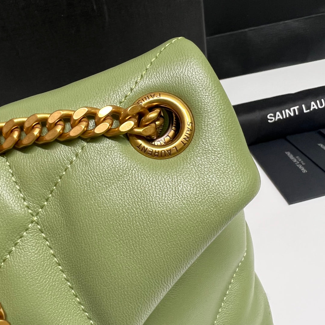PUFFER TOY 29 IN FERN GREEN LAMBSKIN GOLD HARDWARE