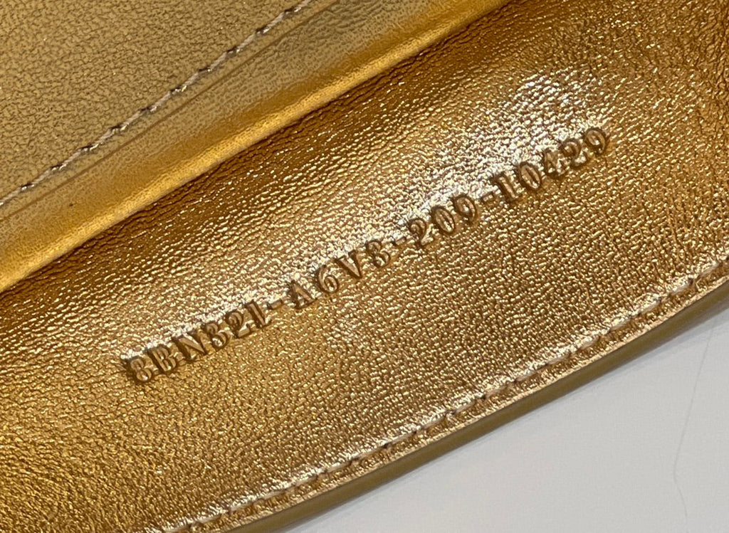 PEEKABOO ISEEU 33 IN GOLD METALLIC CALFSKIN GOLD HARDWARE