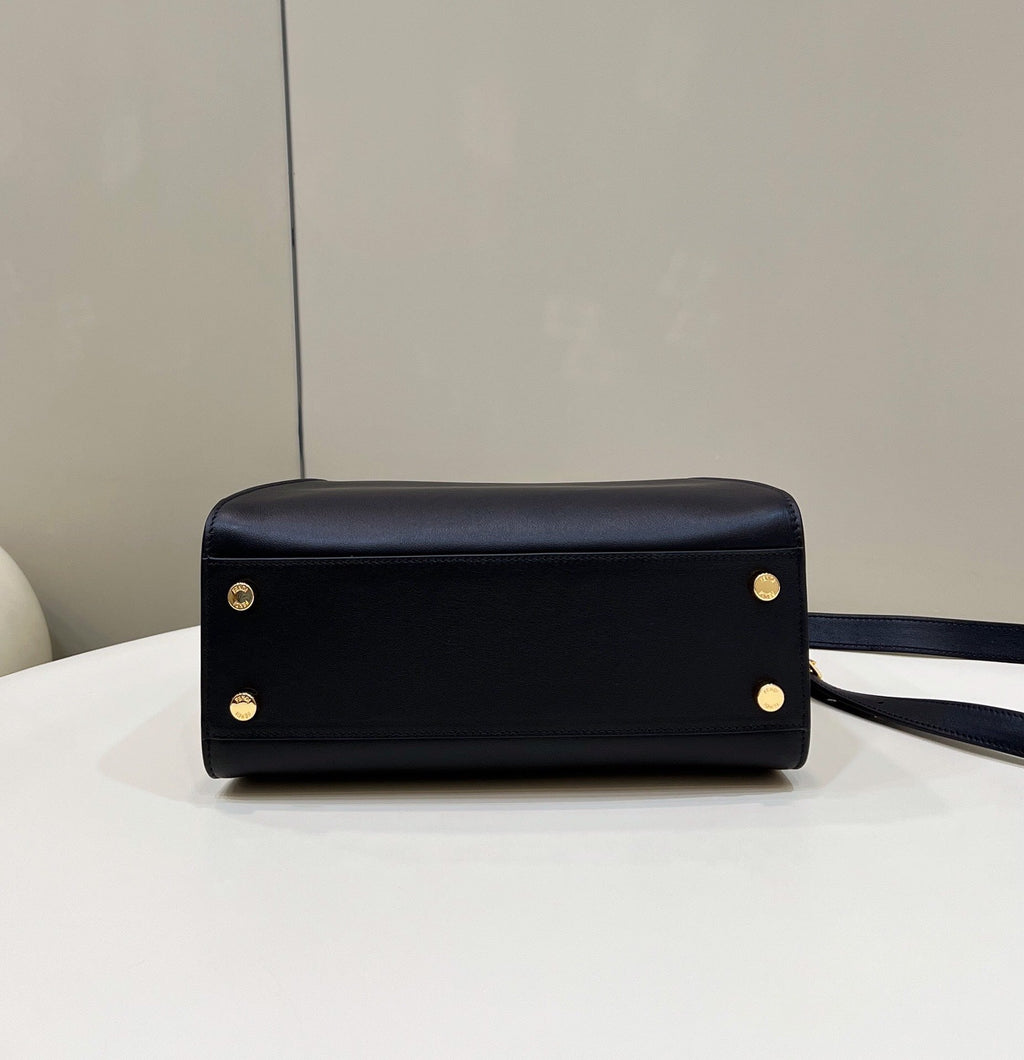 FENDI PEEKABOO 27 IN BLACK CALFSKIN WITH GOLD HARDWARE