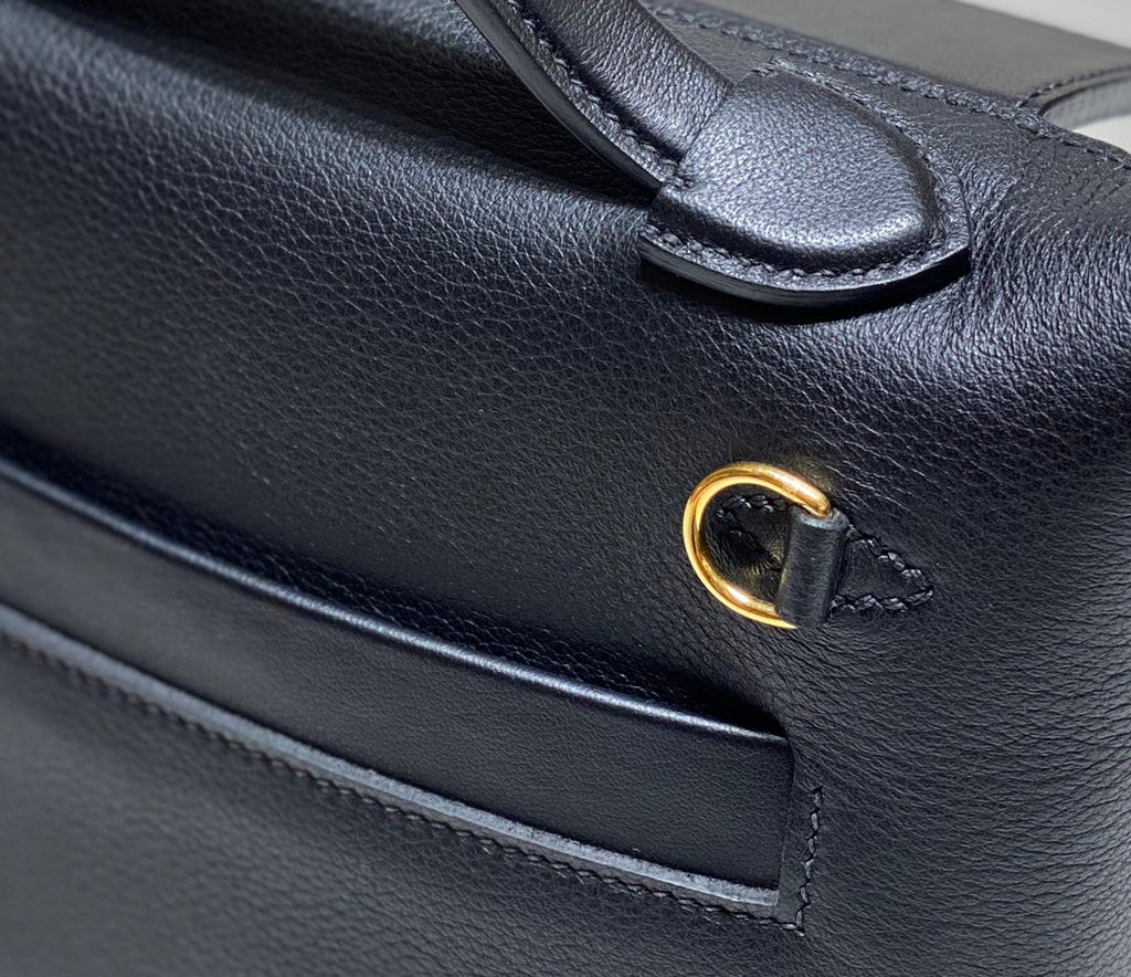 MINI 24/24 21CM IN BLACK EVERCOLOR CALFSKIN GOLD KELLY BUCKLE