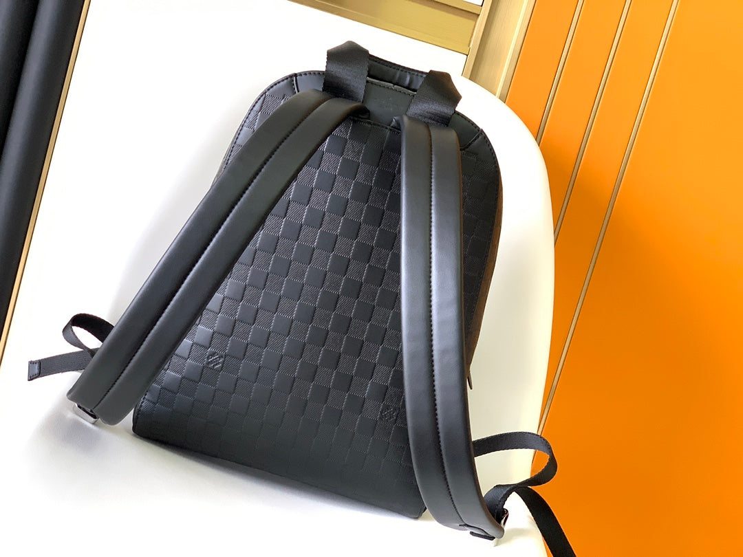 DAMIER CAMPUS BACKPACK 39 IN BLACK CALFSKIN AND CANVAS