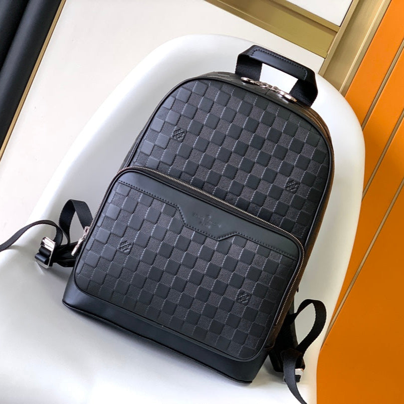 DAMIER CAMPUS BACKPACK 39 IN BLACK CALFSKIN AND CANVAS