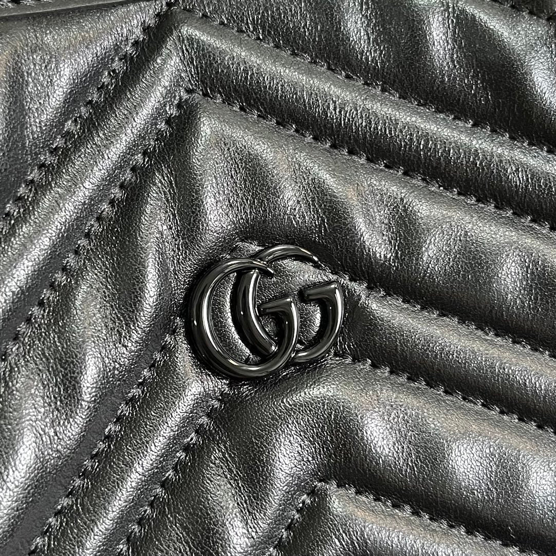 GG MARMONT LARGE 38 TOTE IN BLACK CALFSKIN