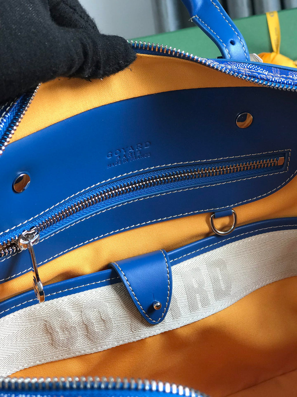 AMBASSADE DOCUMENT CASE 35 IN SAPPHIRE BLUE GOYARDINE CANVAS