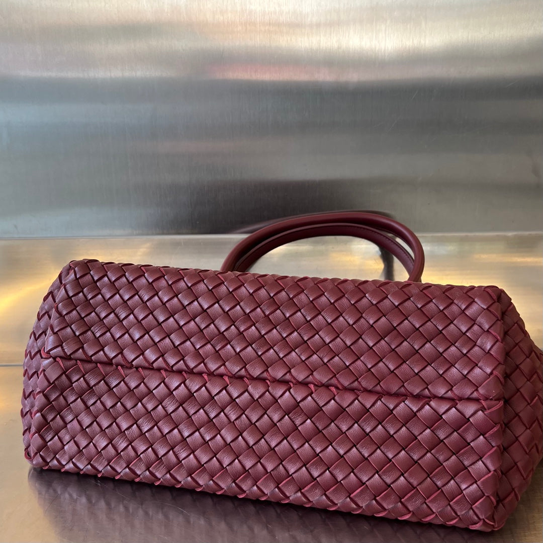 SMALL CABAT 32 IN BURGUNDY RED LAMBSKIN