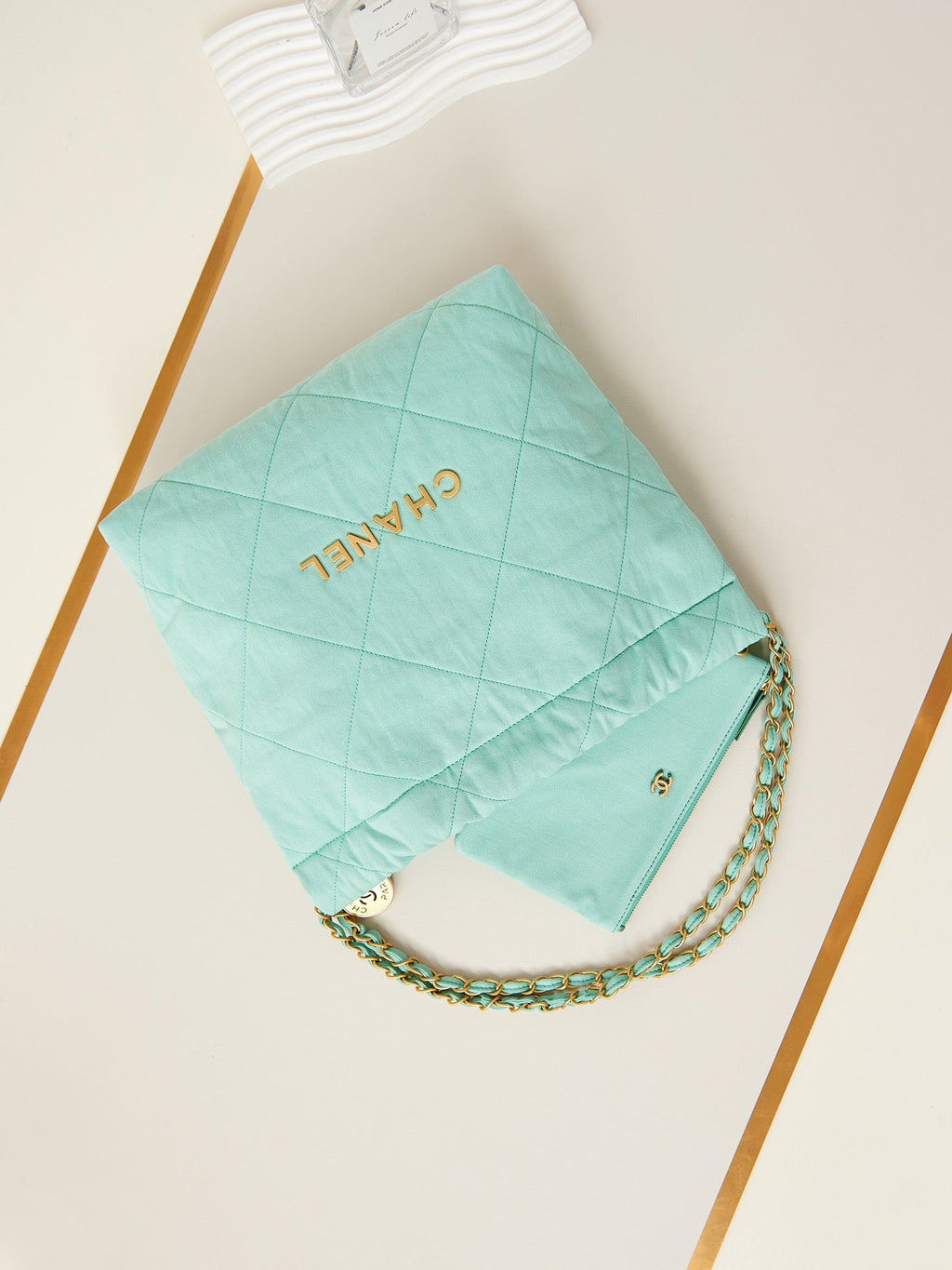 CC CLASSIC MEDIUM 37 BAG IN TIFFANY BLUE CANVAS