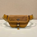 BELT BAG 18 IN SEPIA BROWN RE-NYLON AND CALFSKIN TRIM
