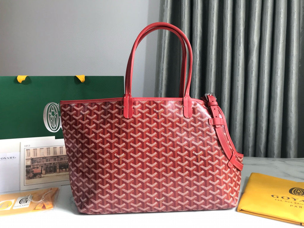 CHIEN GRIS & POCKET 34 RED CANVAS