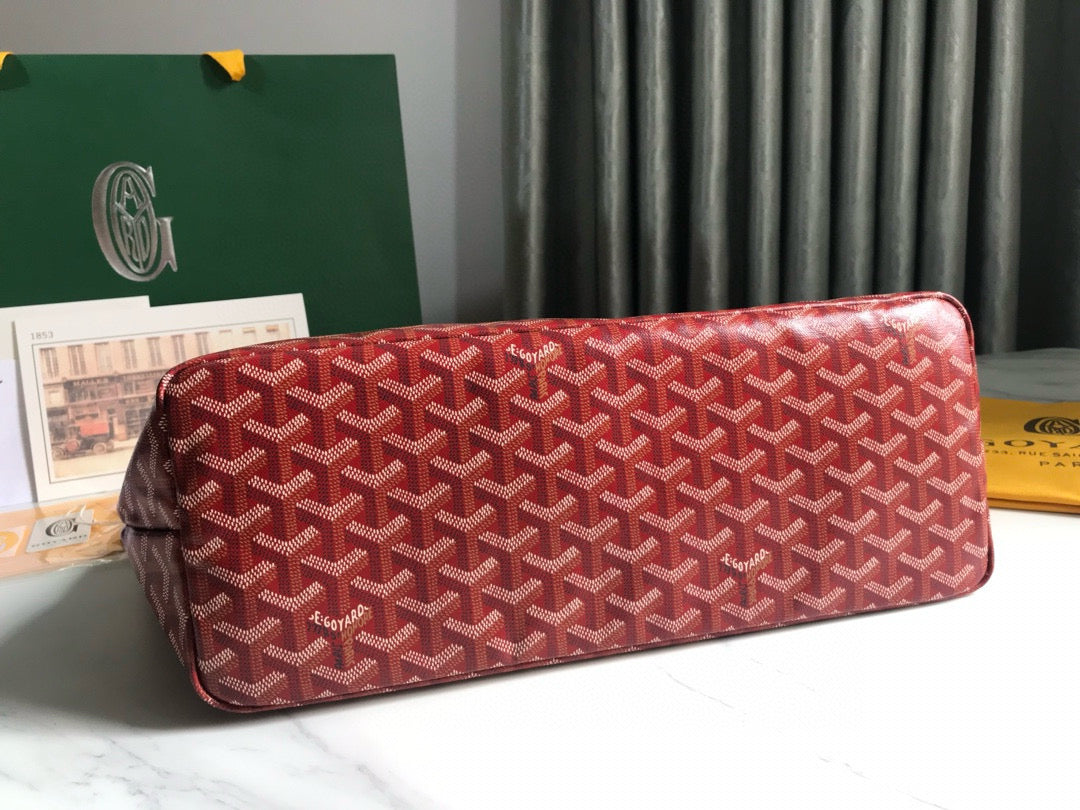 CHIEN GRIS & POCKET 34 RED CANVAS