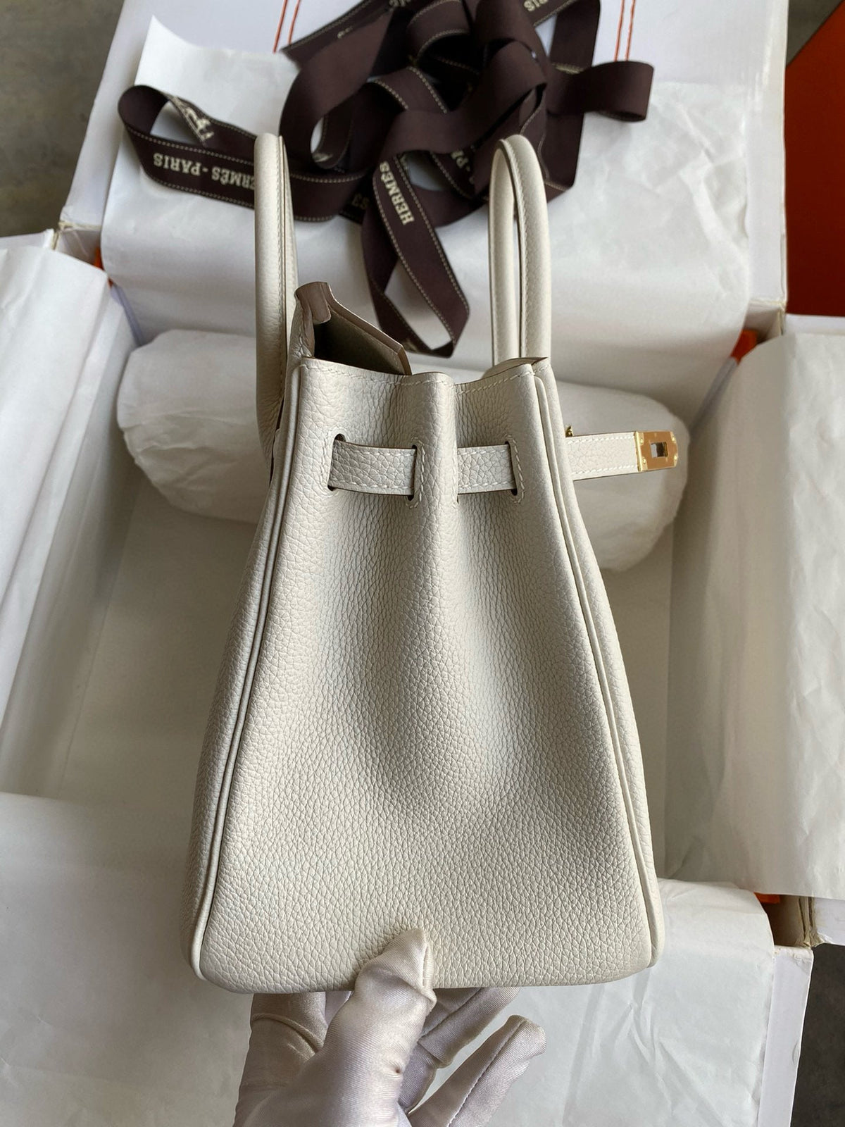 HM BIRKIN 25CM CREAM TOGO LEATHER GOLD HARDWARE