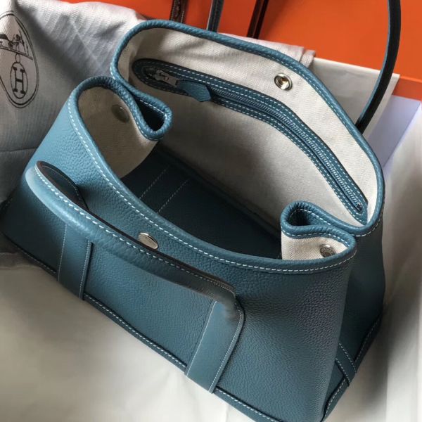 HERM Garden Party 30 Bag In Blue Jean Taurillon Leather