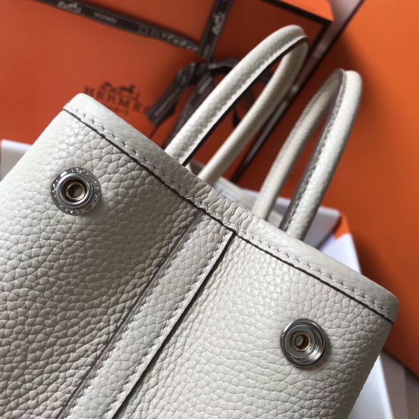 HERM Garden Party 36 Bag In White Clemence Leather