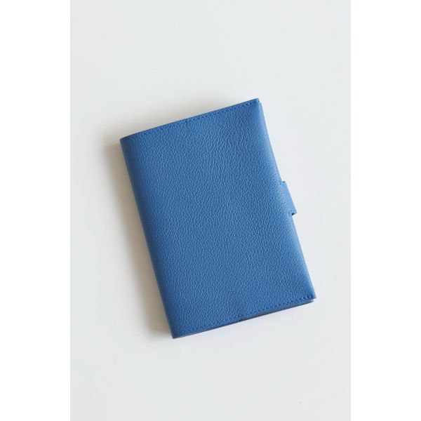 HERM R.M.S Passport Holder in Blue France Evercolor Calfskin