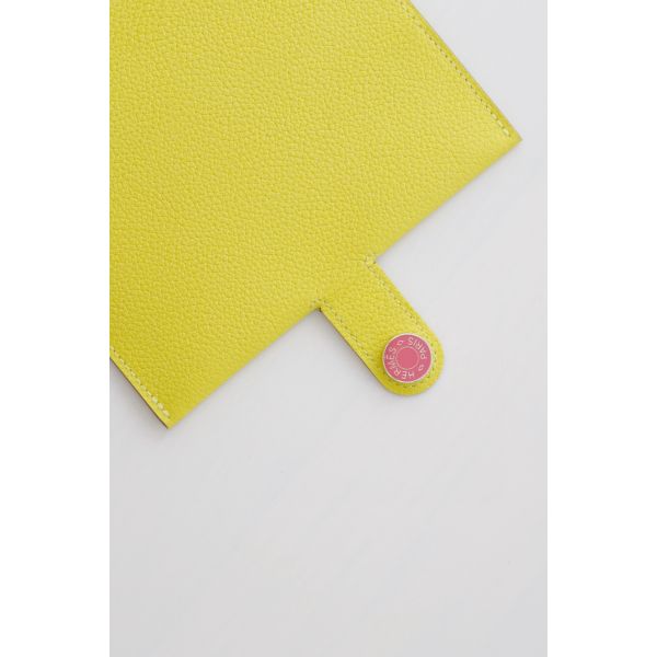 HERM R.M.S Passport Holder in Lime Evercolor Calfskin