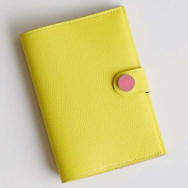 HERM R.M.S Passport Holder in Lime Evercolor Calfskin