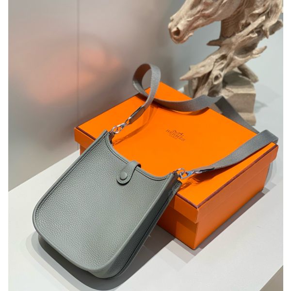 HERM Evelyne III TPM Bag In Gris Meyer Clemence Leather