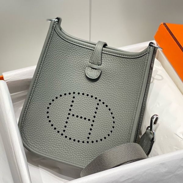 HERM Evelyne III TPM Bag In Gris Meyer Clemence Leather