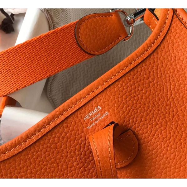 HERM Evelyne III TPM Bag In Orange Clemence Leather