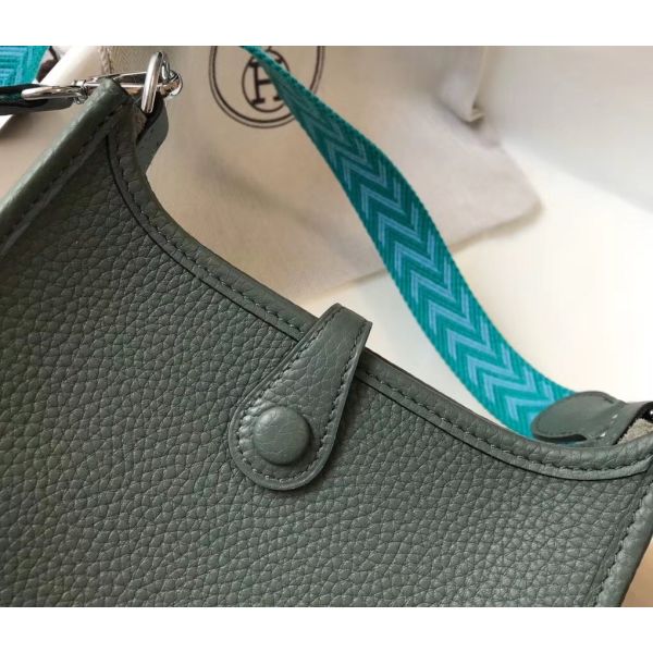 HERM Evelyne III TPM Bag In Vert Amande Clemence Leather