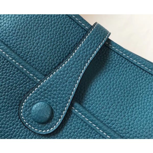 HERM Evelyne III 29 PM Bag In Blue Jean Clemence Leather
