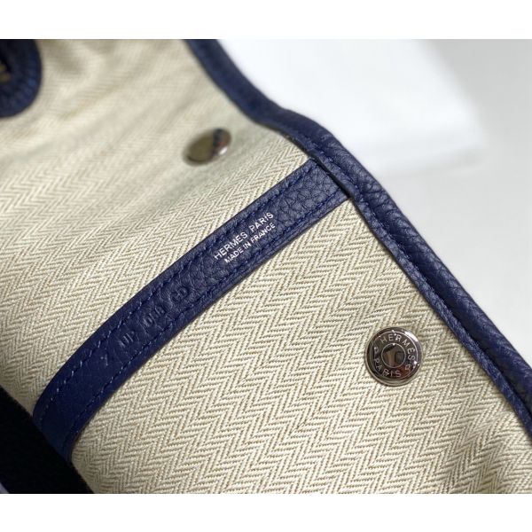 HERM Garden Party 30 Bag In Blue Saphir Taurillon Leather