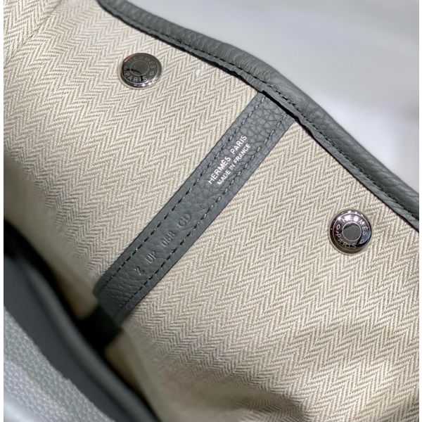 HERM Garden Party 30 Bag In Gris Meyer Taurillon Leather
