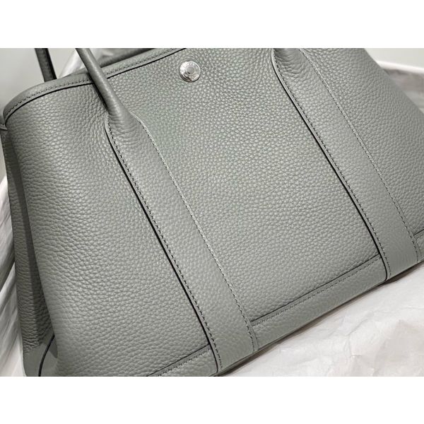 HERM Garden Party 30 Bag In Gris Meyer Taurillon Leather