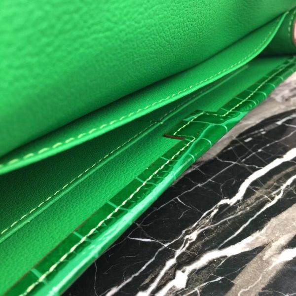 HERM Jige Elan 29 Clutch In Bambou Crocodile Leather