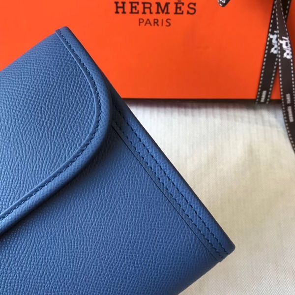 HERM Jige Elan 29 Clutch In Blue Agate Epsom Leather