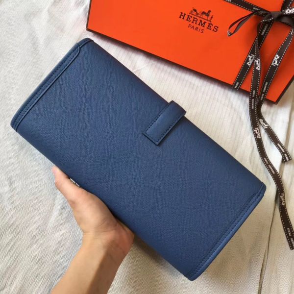 HERM Jige Elan 29 Clutch In Blue Agate Epsom Leather