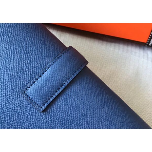 HERM Jige Elan 29 Clutch In Blue Agate Epsom Leather