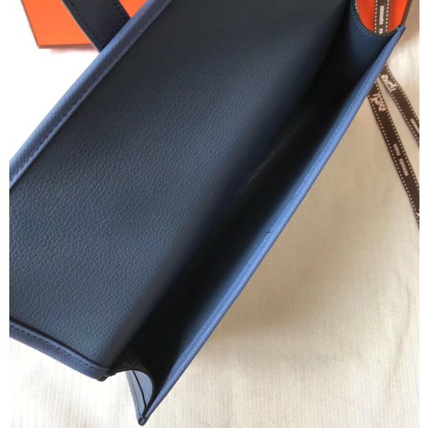 HERM Jige Elan 29 Clutch In Blue Agate Epsom Leather