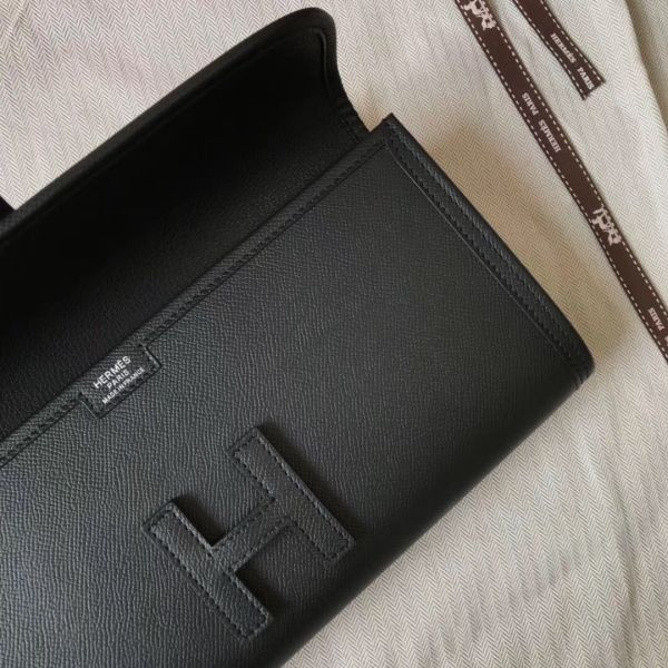 HERM Jige Elan 29 Clutch In Black Epsom Leather