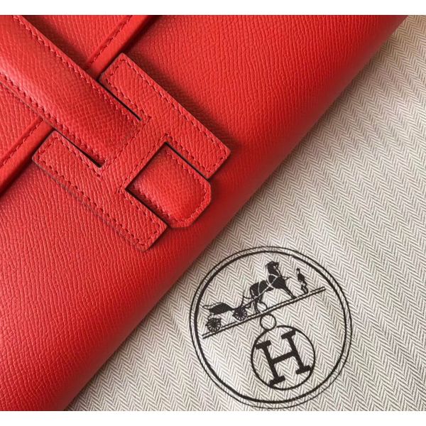 HERM Jige Elan 29 Clutch In Red Epsom Leather