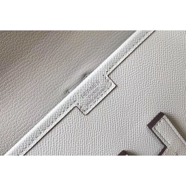 HERM Jige Elan 29 Clutch In White Epsom Leather