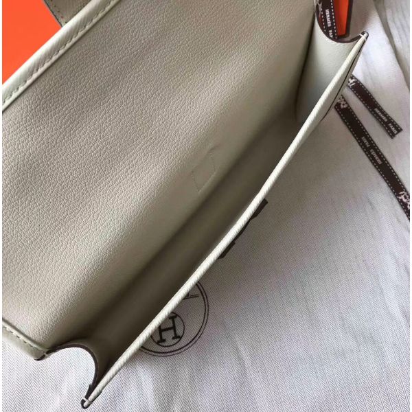 HERM Jige Elan 29 Clutch In White Epsom Leather