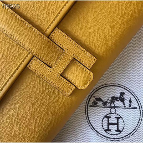 HERM Jige Elan 29 Clutch In Yellow Epsom Leather