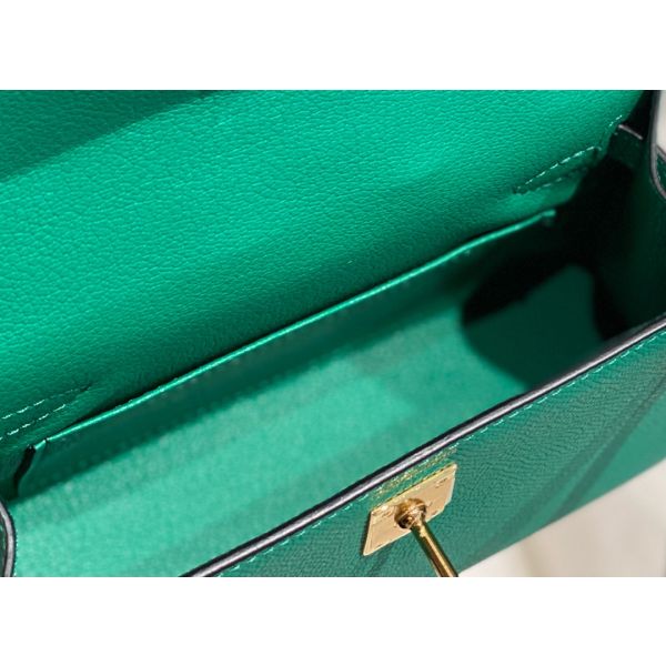 HERM Kelly Mini II Bag In Vert Jade Epsom Leather GHW
