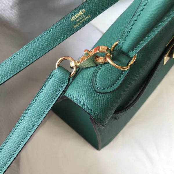 HERM Kelly 25cm Sellier Bag In Malachite Epsom Leather