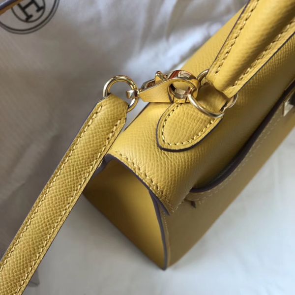 HERM Kelly 25cm Sellier Bag In Yellow Epsom Leather